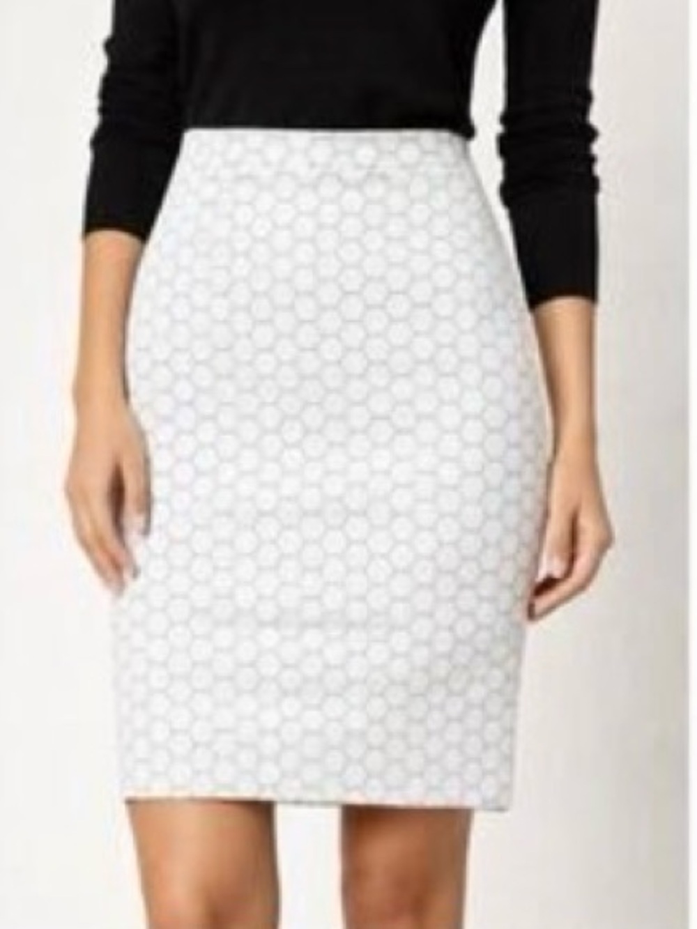 NWT Leota Ivory Black Dot Tabitha Pencil Skirt